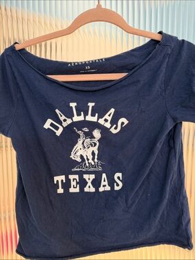 Aeropostale Navy Blue Logo Crewneck Tee